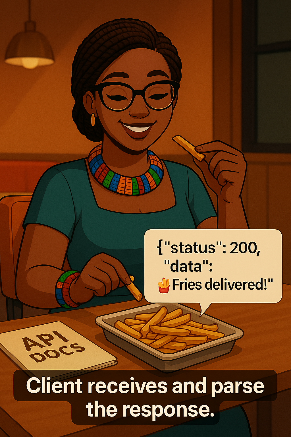 Step 6: Client receives data